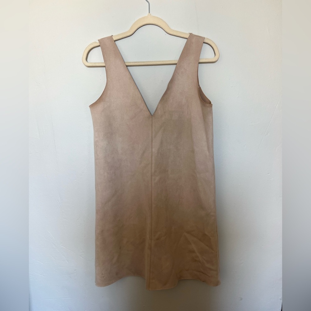 Suade beige mini dress